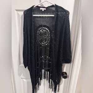 Love Black Open Weave Cardigan